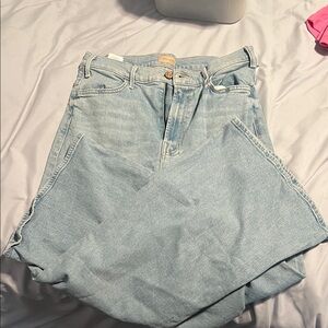 Mother the hustle roller flood jeans